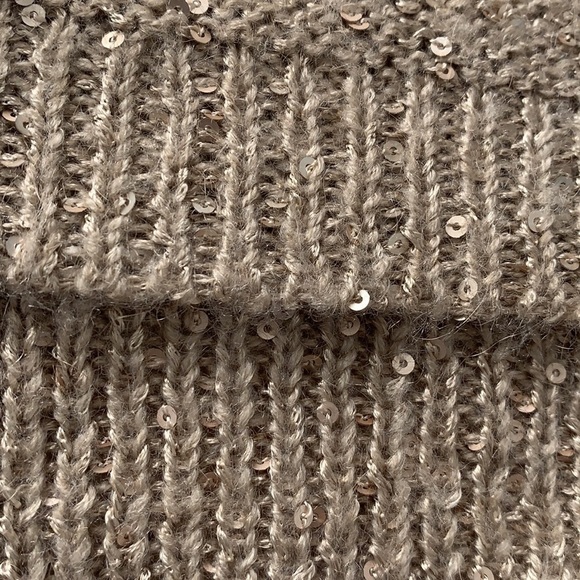 Benetton Gold Sequin Knit Sweater Top - Picture 10 of 10